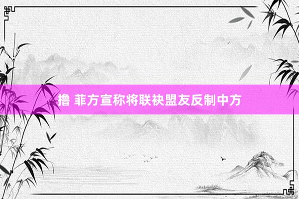 撸 菲方宣称将联袂盟友反制中方