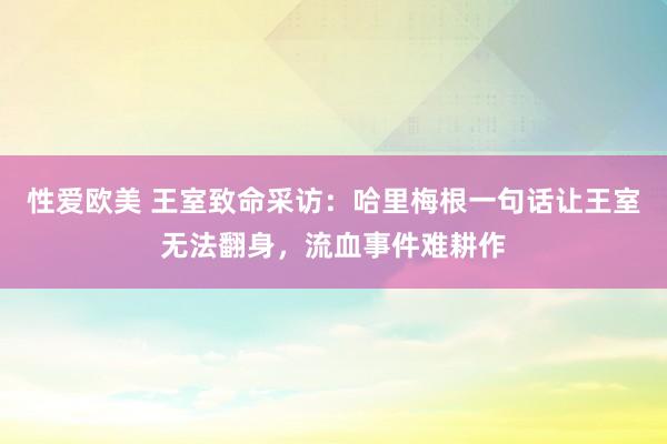 性爱欧美 王室致命采访：哈里梅根一句话让王室无法翻身，流血事件难耕作