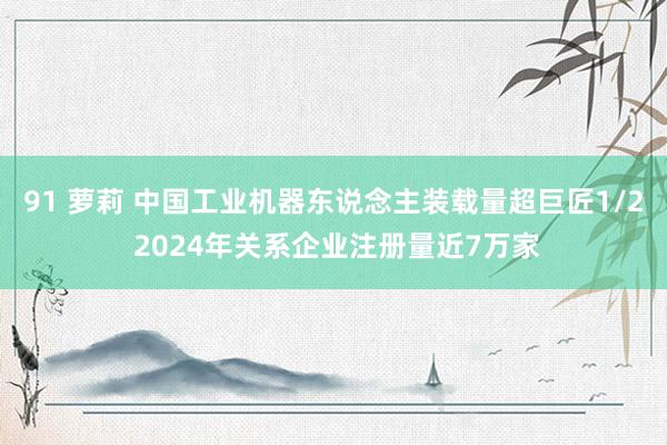 91 萝莉 中国工业机器东说念主装载量超巨匠1/2 2024年关系企业注册量近7万家