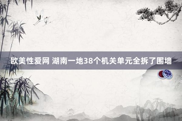 欧美性爱网 湖南一地38个机关单元全拆了围墙