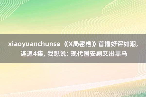 xiaoyuanchunse 《X局密档》首播好评如潮, 连追4集, 我想说: 现代国安剧又出黑马