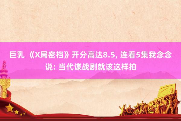 巨乳 《X局密档》开分高达8.5, 连看5集我念念说: 当代谍战剧就该这样拍