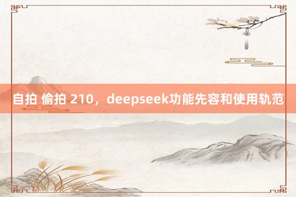 自拍 偷拍 210，deepseek功能先容和使用轨范