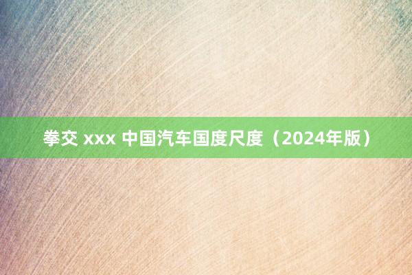 拳交 xxx 中国汽车国度尺度（2024年版）