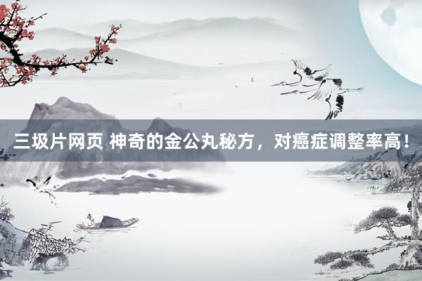 三圾片网页 神奇的金公丸秘方，对癌症调整率高！