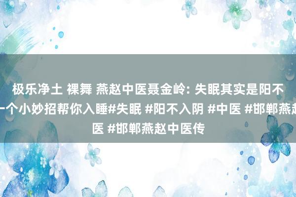 极乐净土 裸舞 燕赵中医聂金岭: 失眠其实是阳不入阴，一个小妙招帮你入睡#失眠 #阳不入阴 #中医 #邯郸燕赵中医传